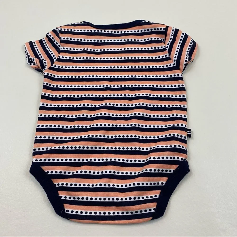 Nautica peach, navy, and white onesie 3-6 month unisex